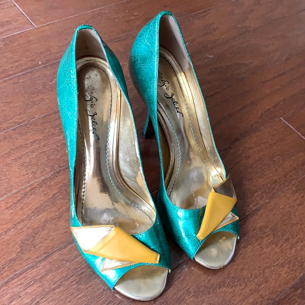 Sergio Zelcer Funky Retro Stiletto 4” Heels Pumps Size 6 Handmade in Brazil - Picture 2 of 15